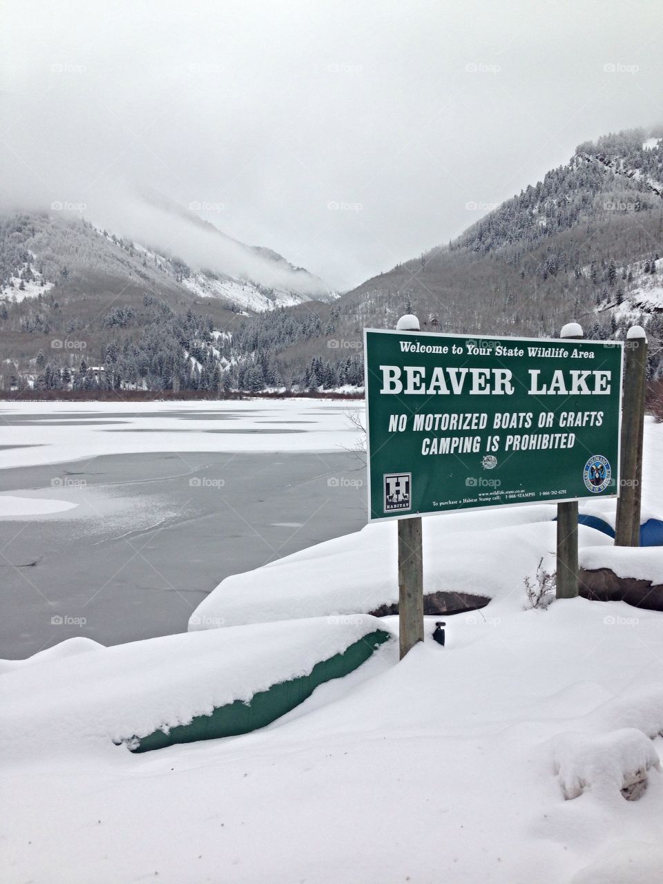 Beaver lake. Colorado in the winter 