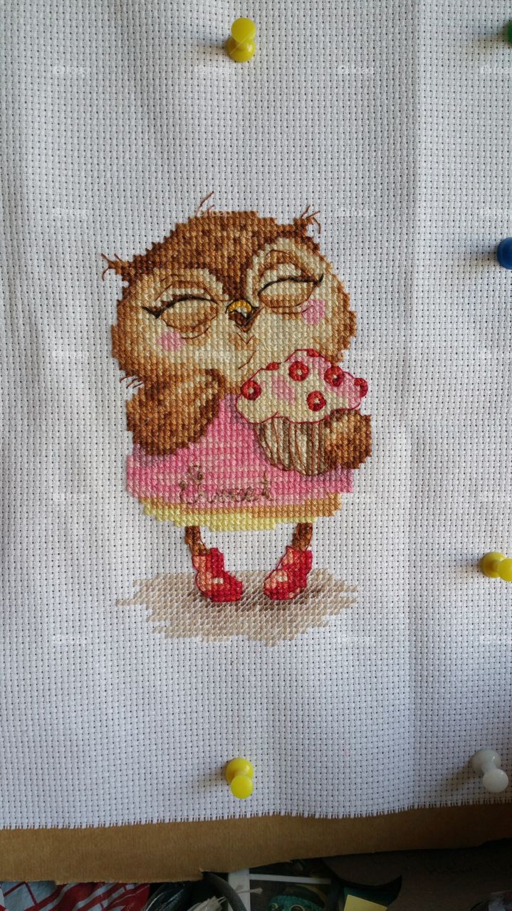 Handmade broderie, sweet owl