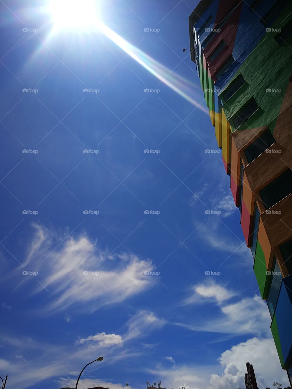 Colorful building and the sky