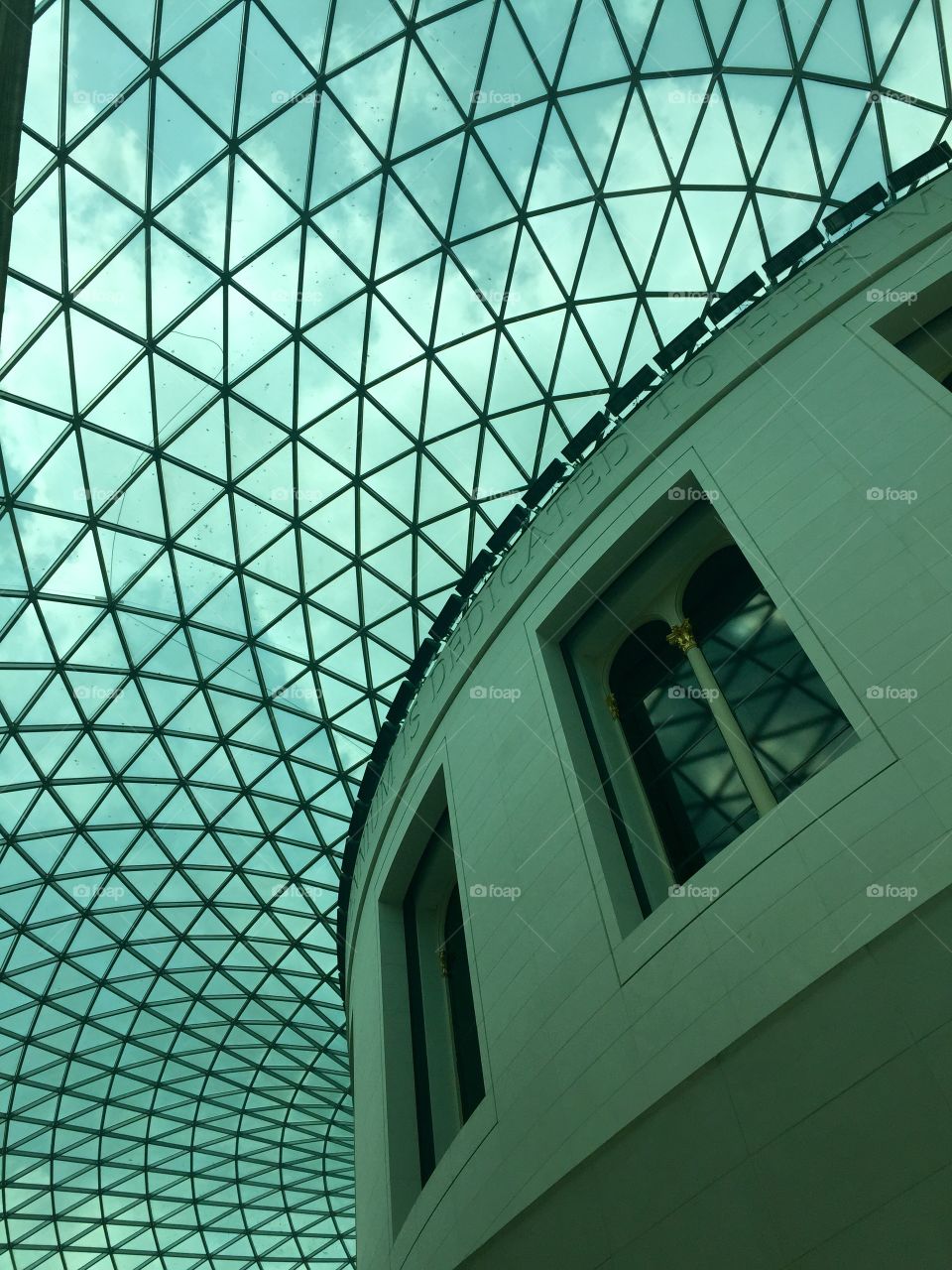 Ceiling of the British Museum. Glass ceiling over the Great Court of the British Museum in London.