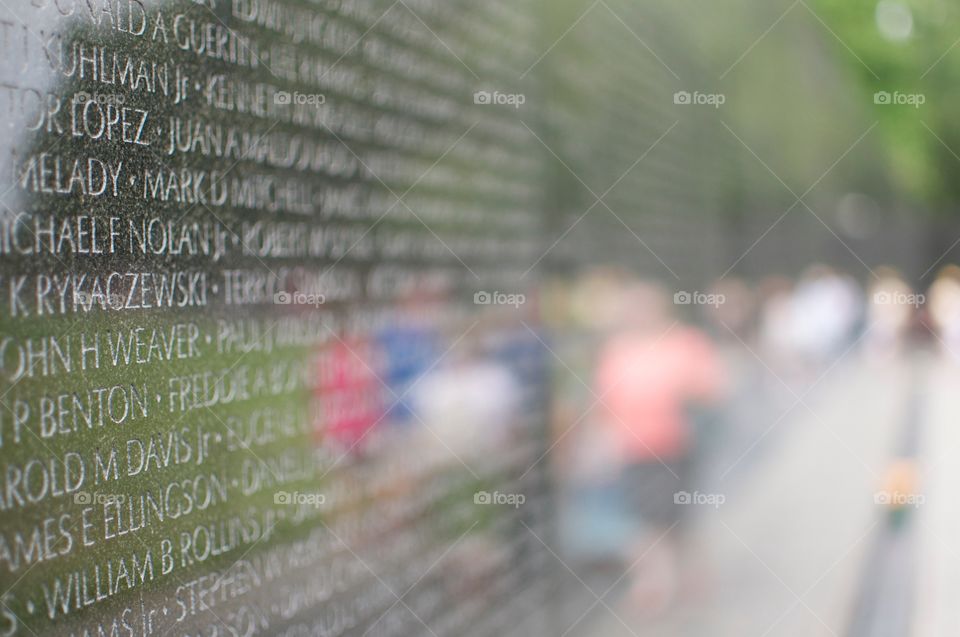 Vietnam Memorial . Names of all who were affected in the Vietnam War. 