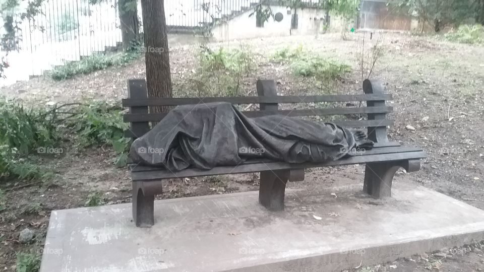 Homeless Jesus statue