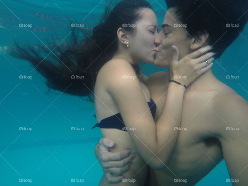 Loving fishes. Two fishes in love 