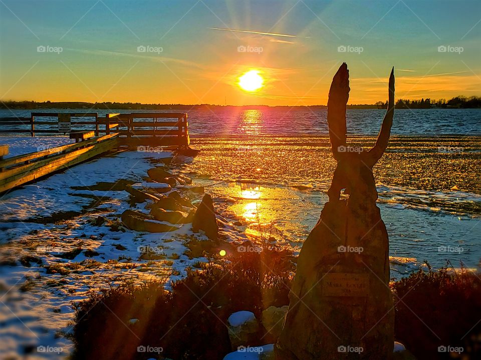 Beautiful sunset on a chilly winter's evening.