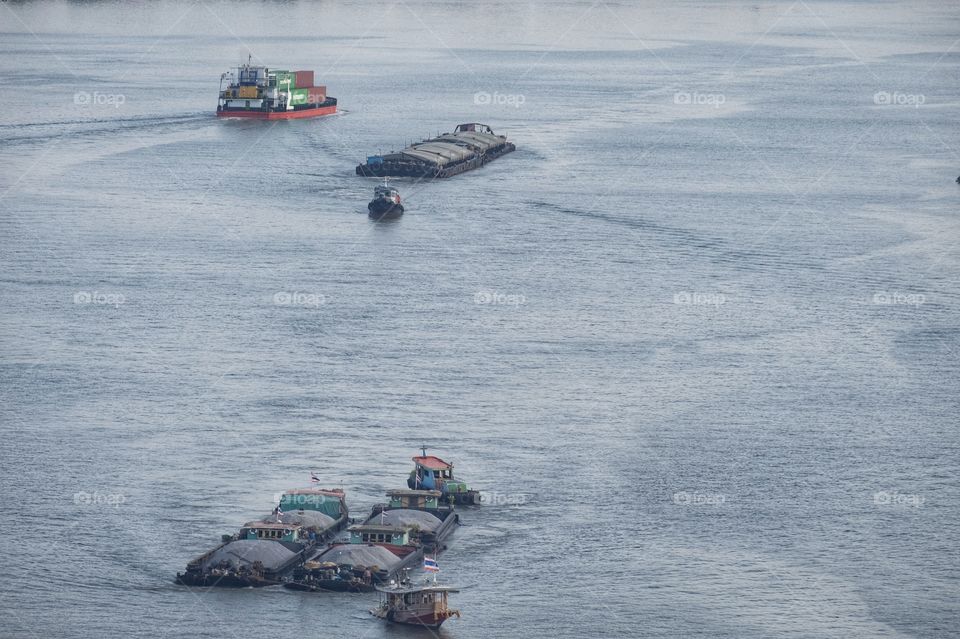 Transportation ship in the river