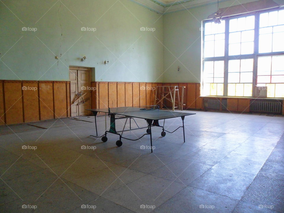 abandoned assembly hall in the house of culture