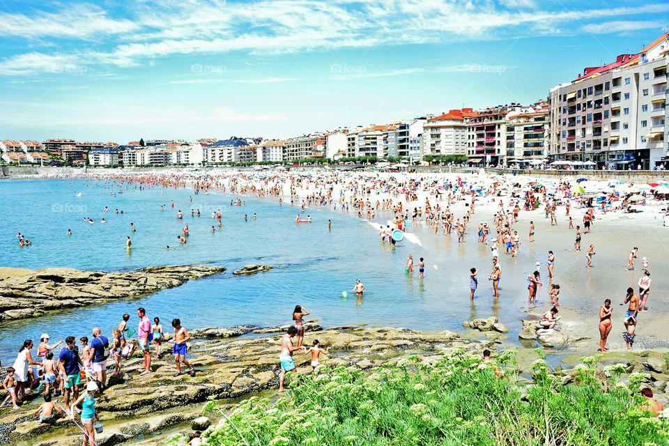 Morning in Silgar beach, Sanxenxo, Galicia, Spain.