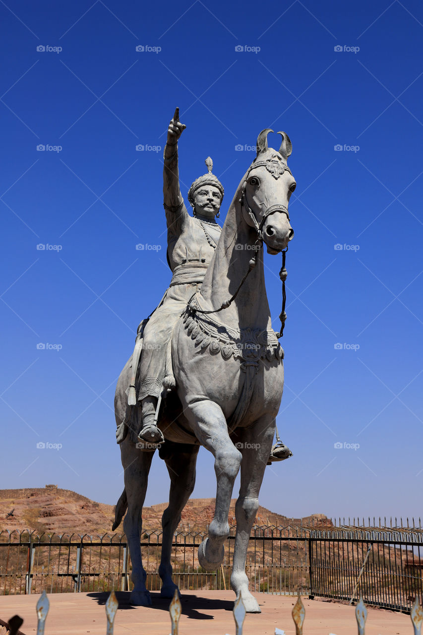 Rao Jodha Statue in Jodhpur, Rajasthan, India
