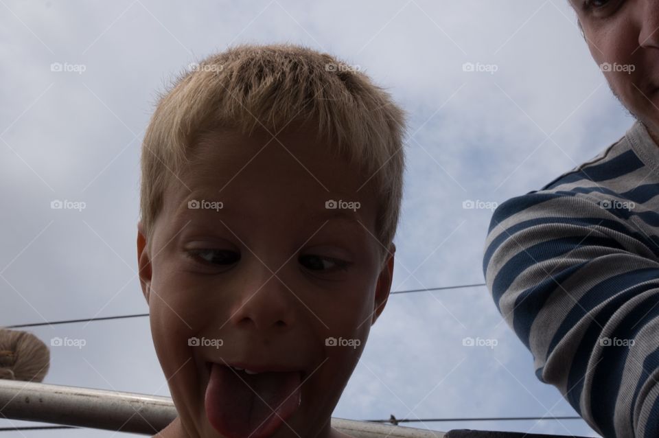 Boy making funny face 