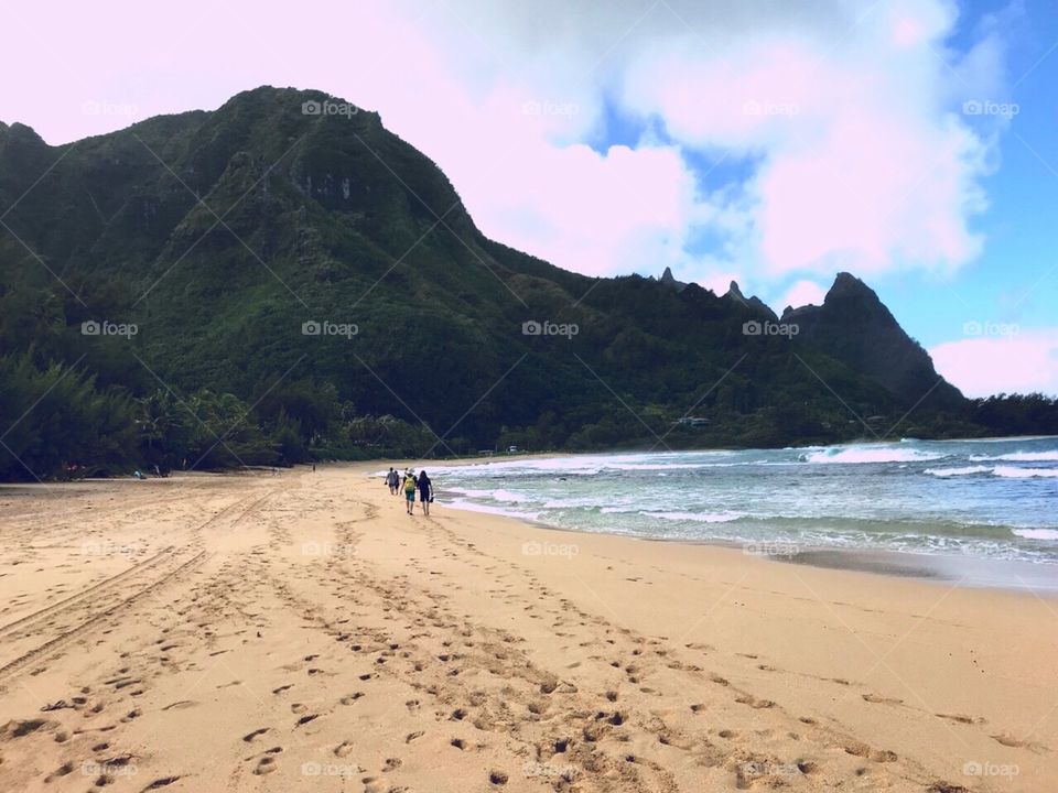 on a beach in Hawaii 