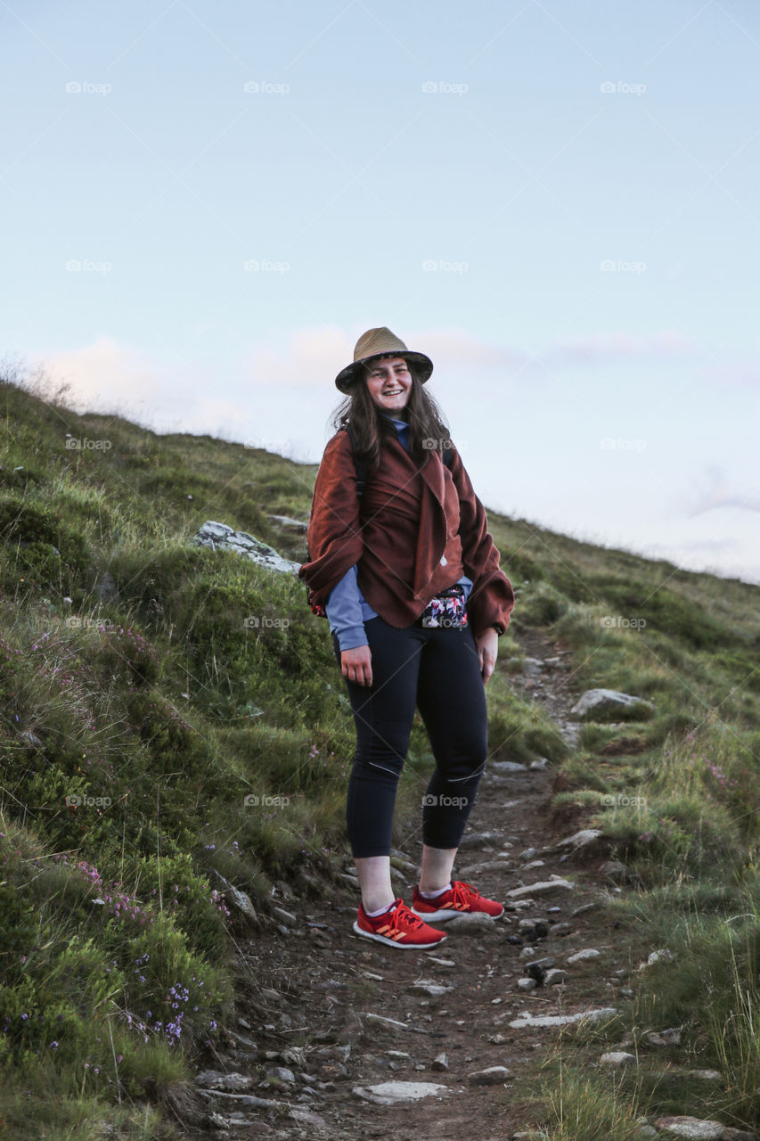 woman smiling in the mountains