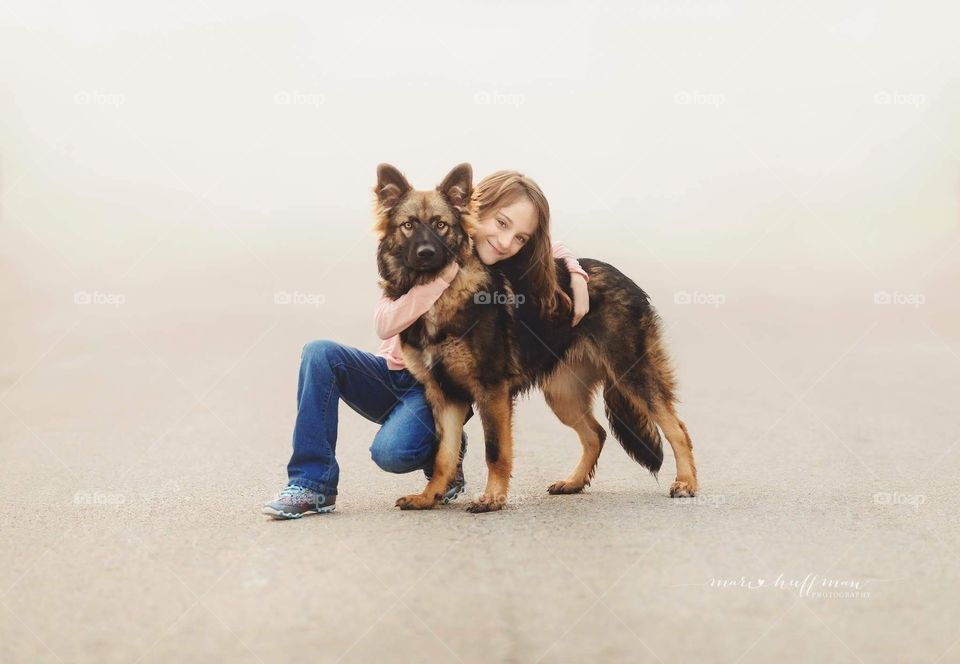 girl and her dog