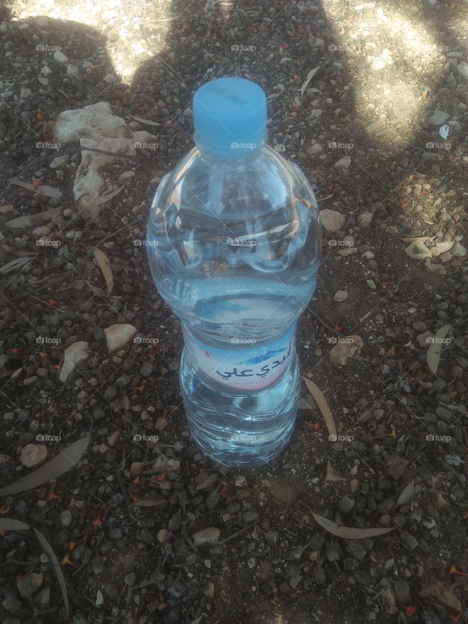 One bottle on ground