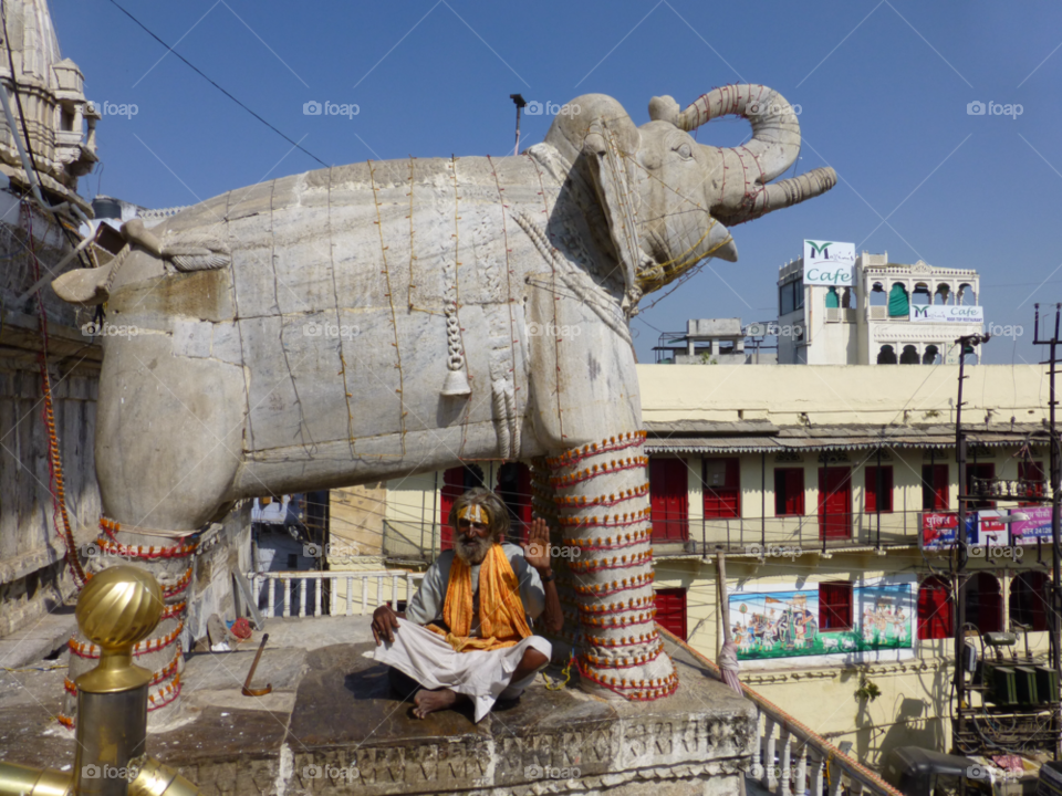 mural temple elephant india by rookemj162