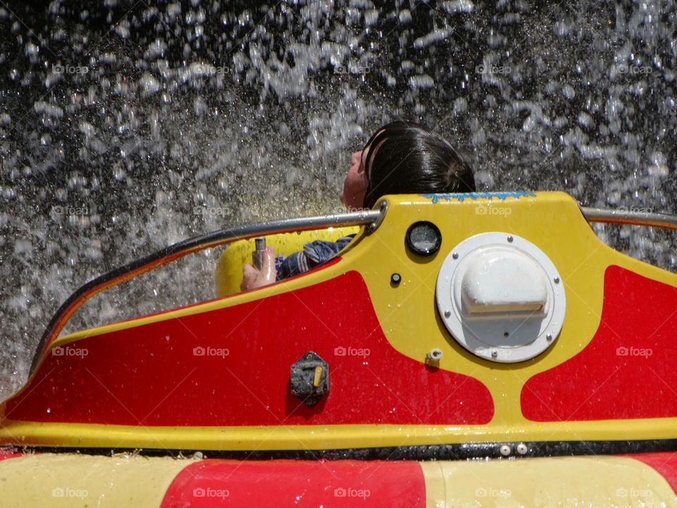 Boy Under A Waterfall