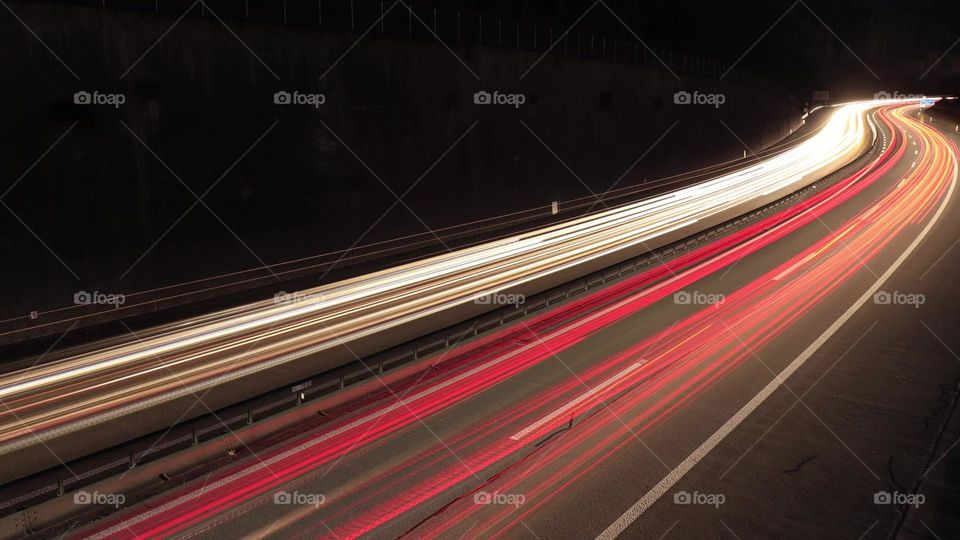 Traffic long exposure light trail 
