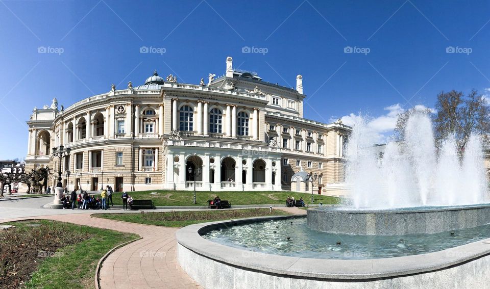 Fountain near the Opera House in Odesa