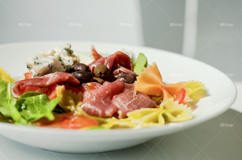 close-up of a plate with Asian cuisine