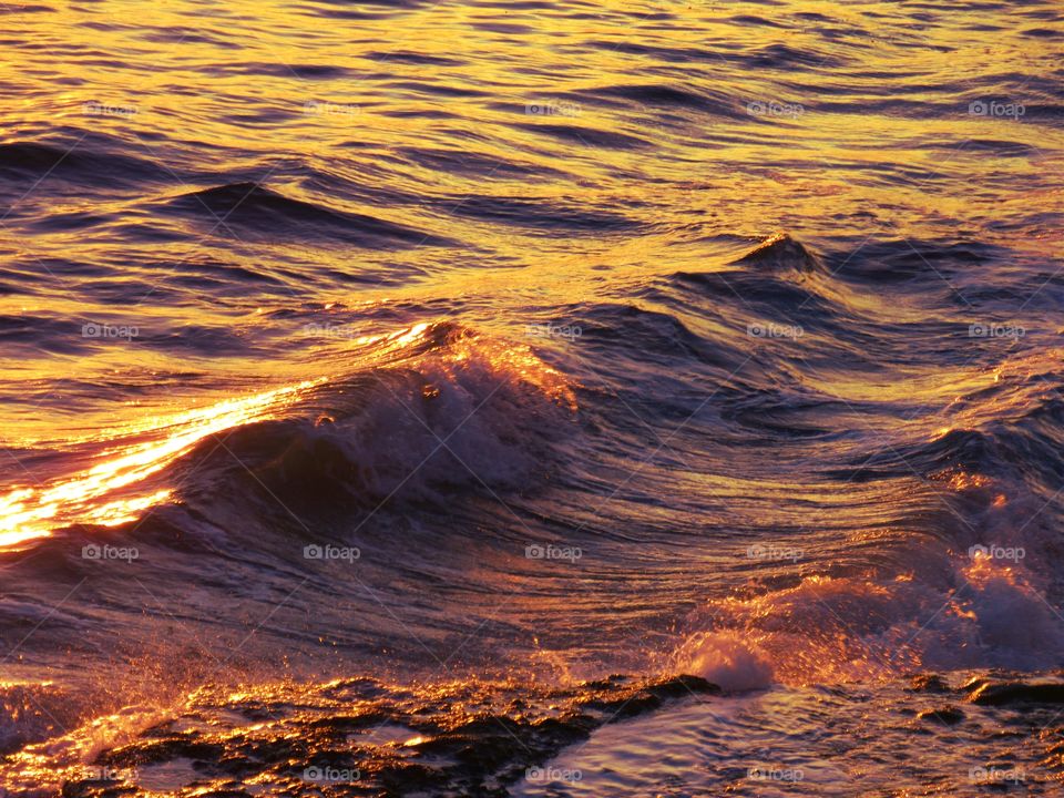 Waves of the sea at La Pietra ( Naples - Italy ).