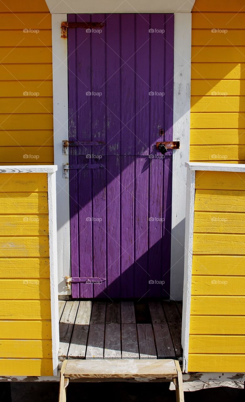 Purple door.