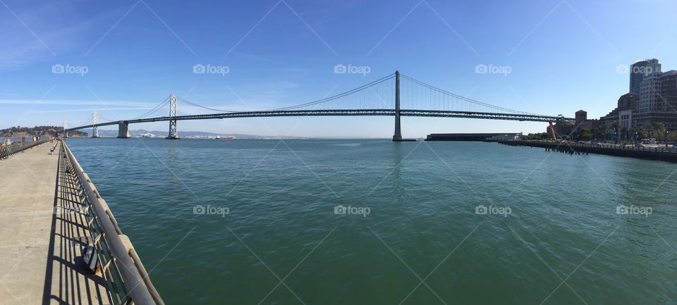 Suspension Bridge Over The Bay In San Francisco, California