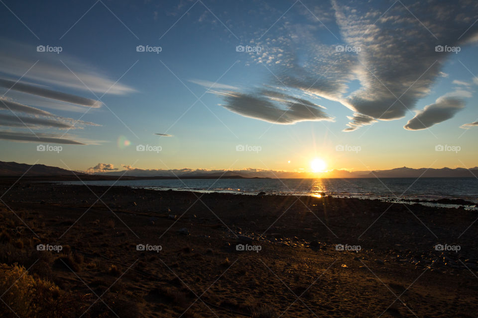 sunset near argentina lake, calafate