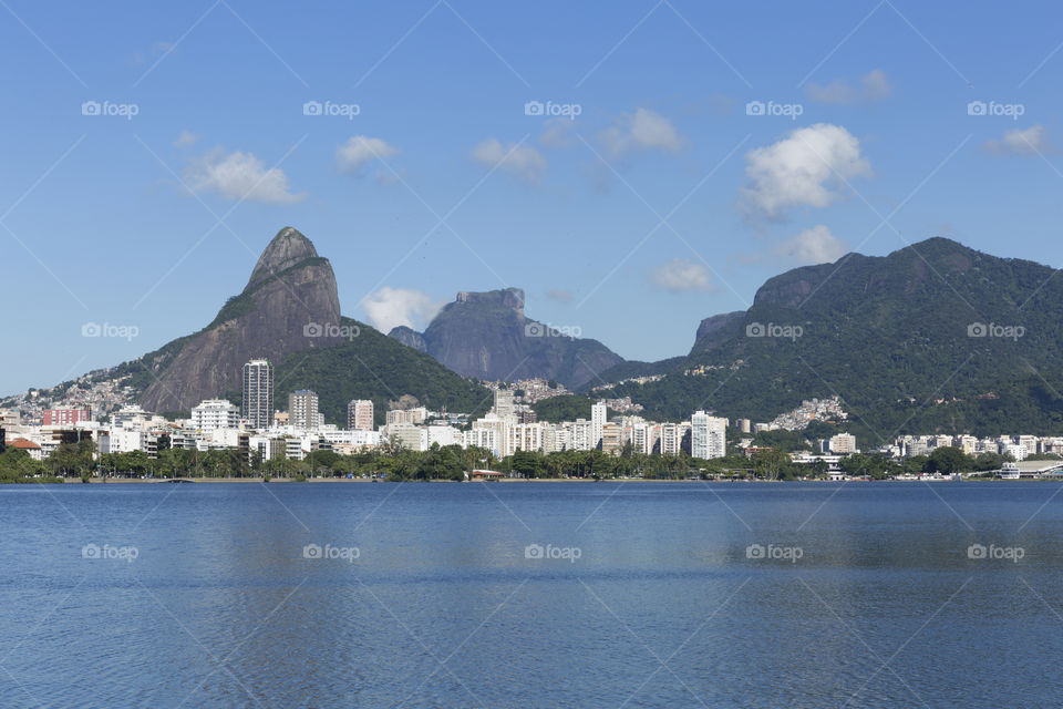 Rodrigo de Freitas Lagoon in Rio de Janeiro Brazil.