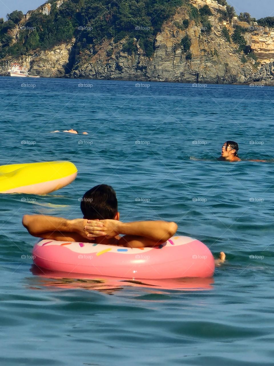 relaxed on the pink water coil