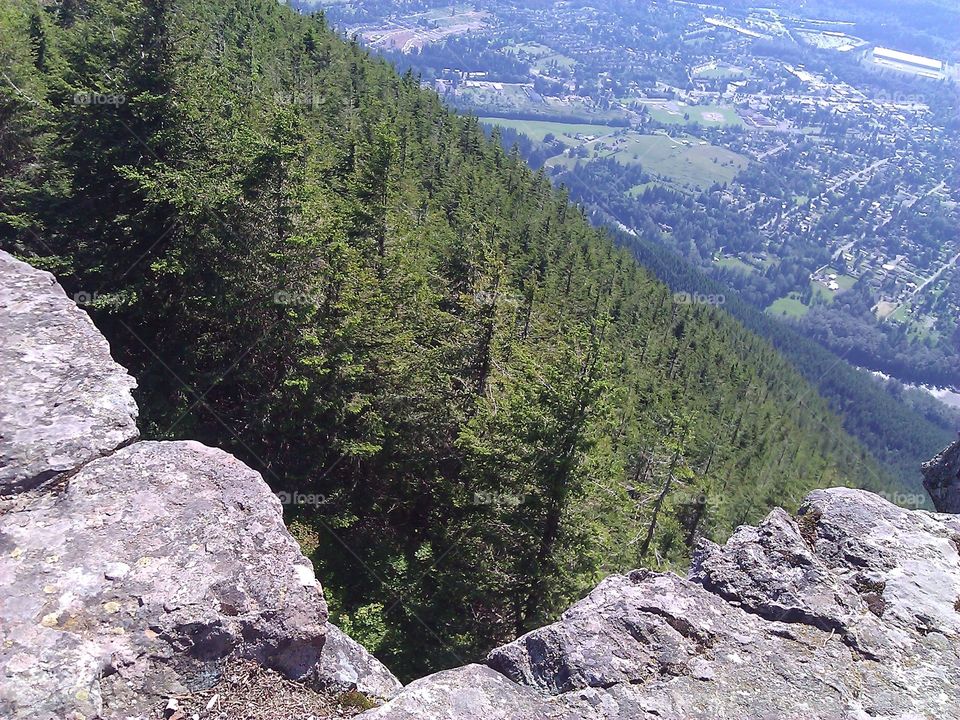Cliff Side View. Taken from a cliff side from the top of Big Si in North Bend, Washington.