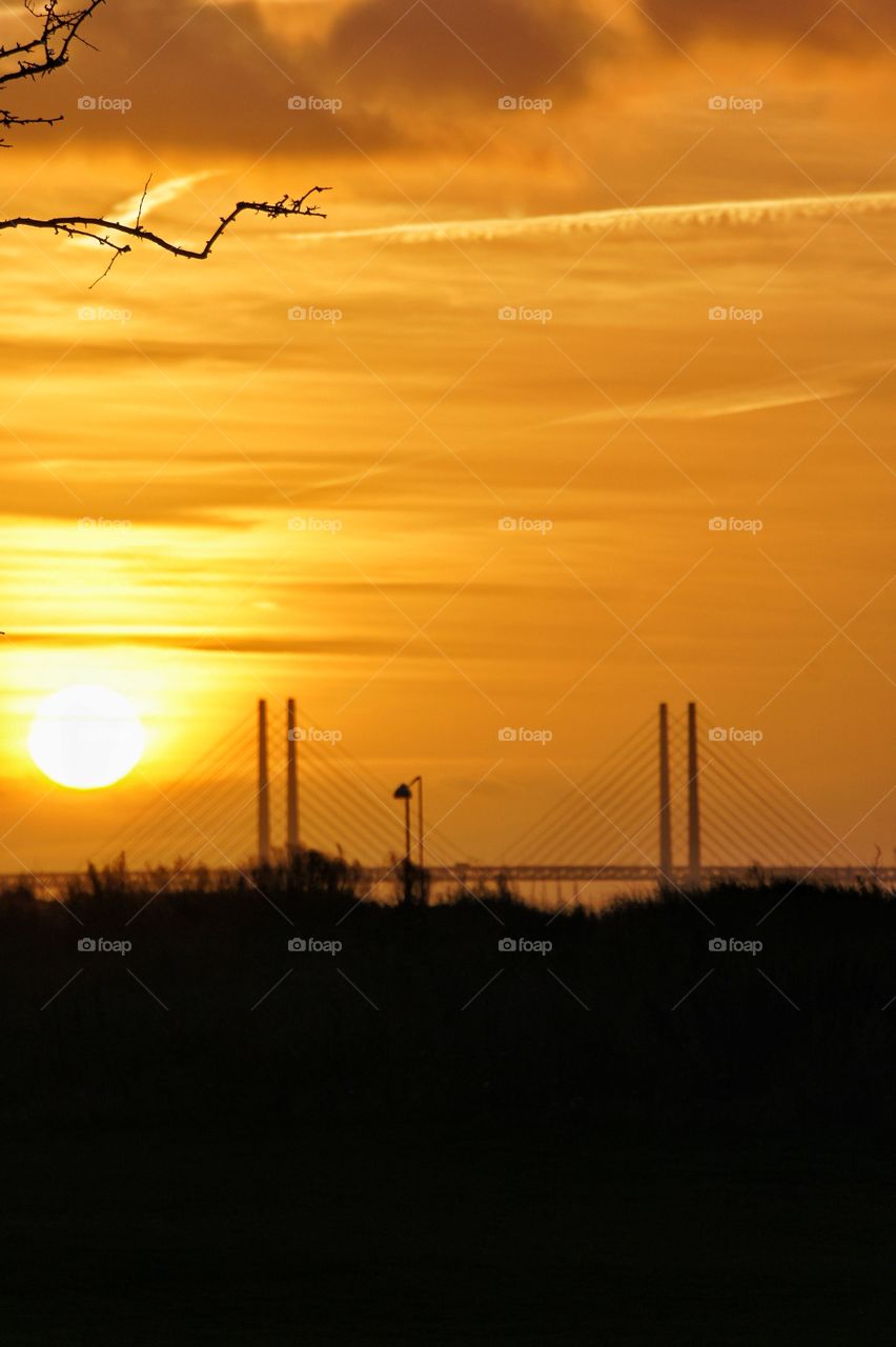 Bridge in sunset