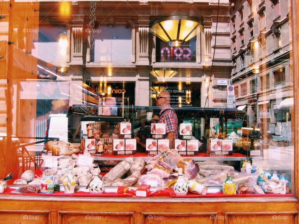 A shop window in Bologna, Italy