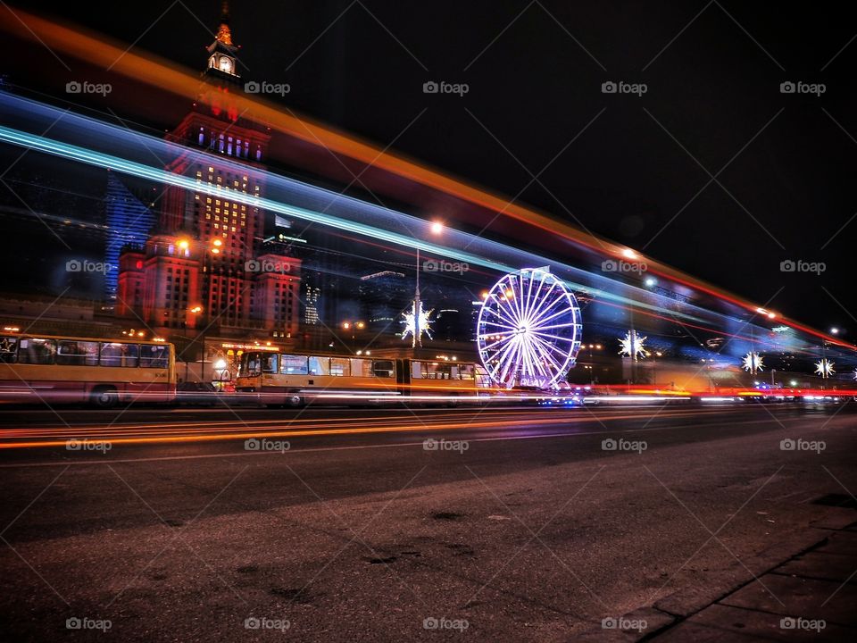 Warsaw, city lights