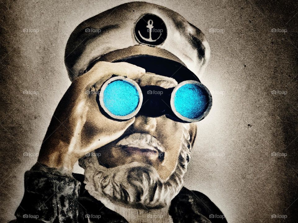 Sailor shrimp fisherman on the North Sea