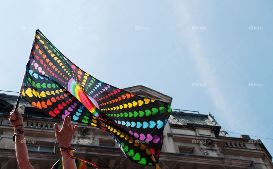 Rainbow flag at London pride 