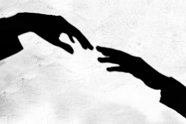Black and White Photography, Hand Shadow