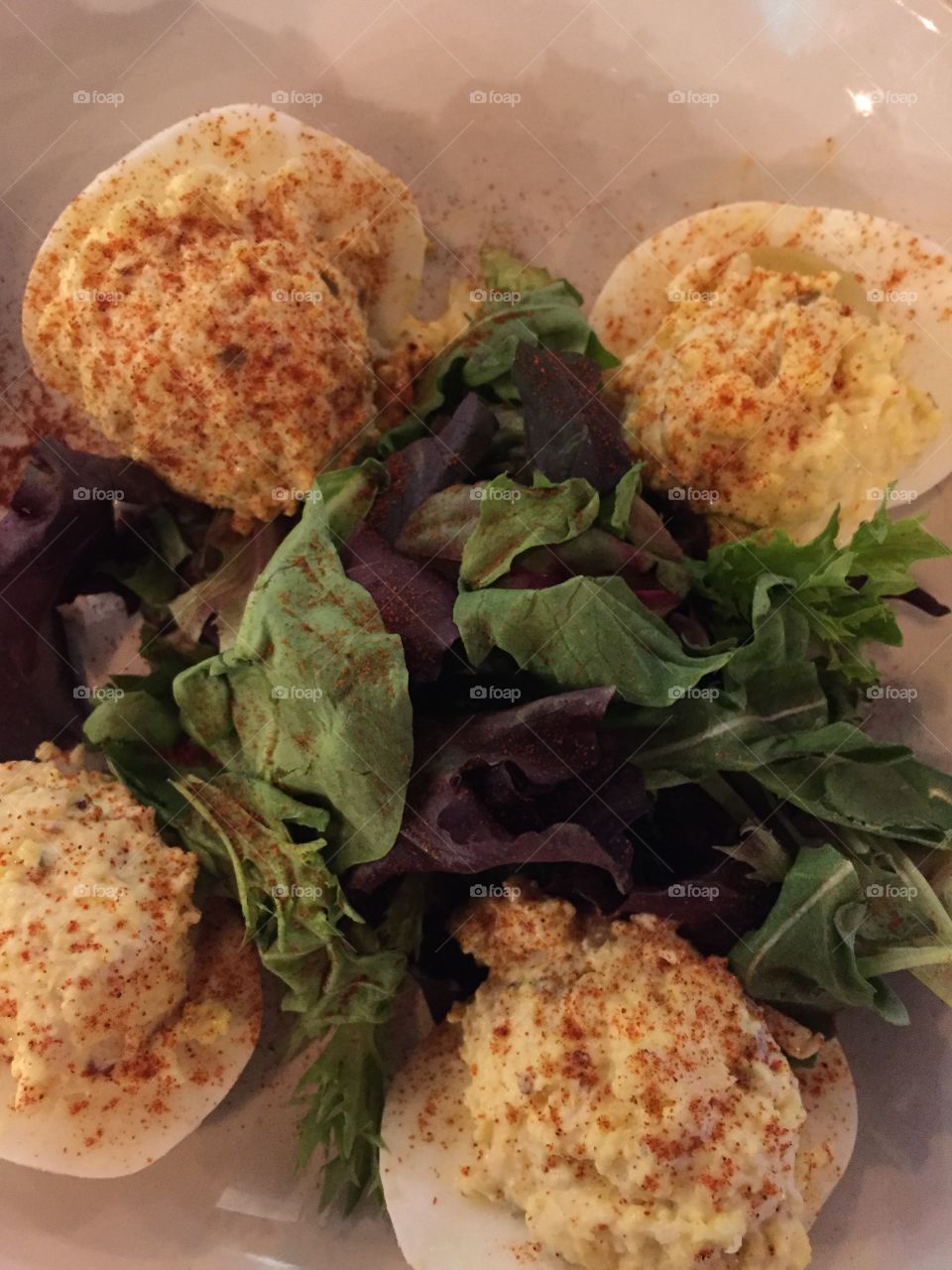 Crab stuffed deviled eggs