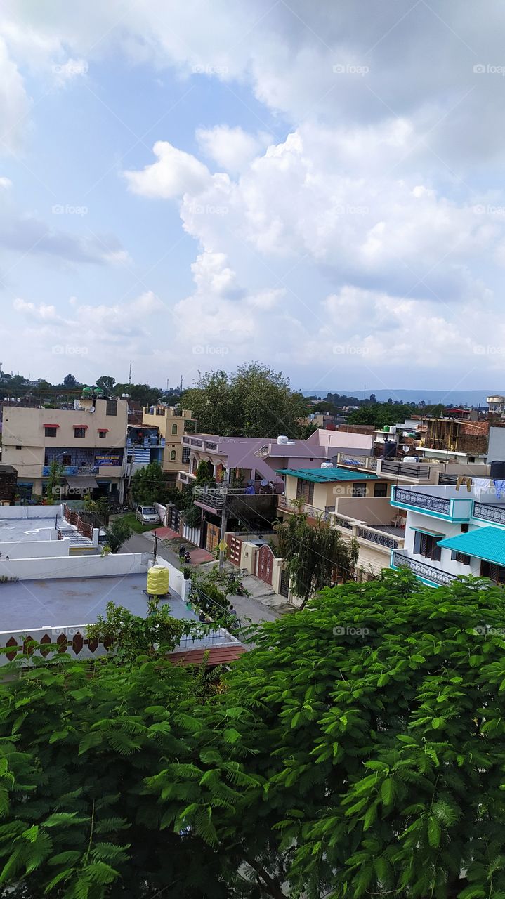Rooftop view of the town