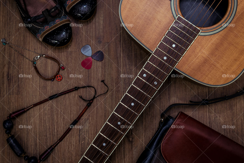 girl hippy stuff flatlay