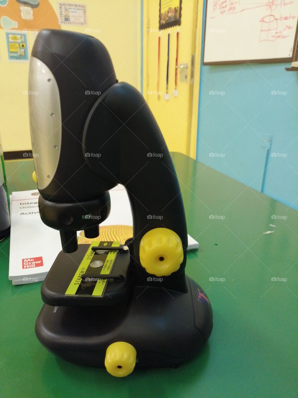 Microscope in the science lab.