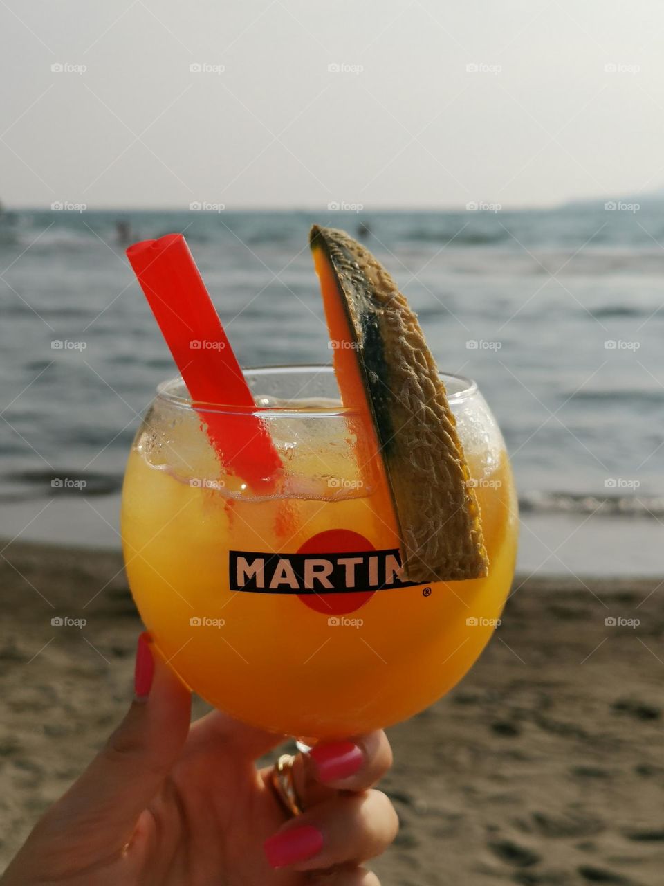 Liquids are cool. Tasty cocktail. Enjoy moments. Summer mood. Sea.
