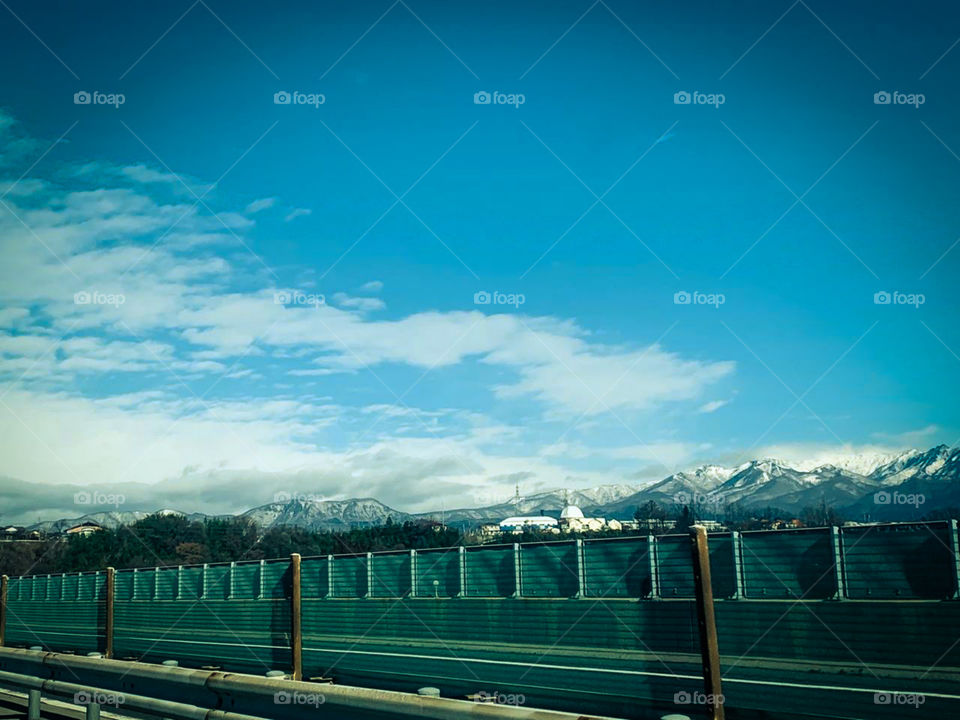 amazing sky and mountain natural view