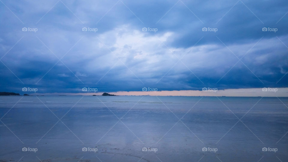 Blue Storm cloud in the beach
