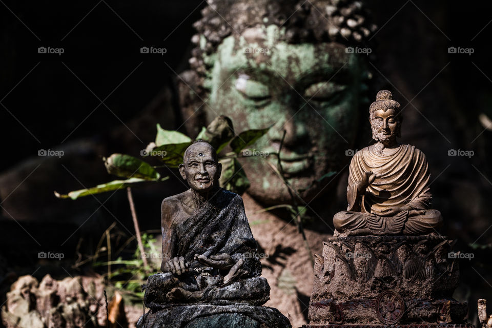 Peaceful Buddha in nature, peace and serenity