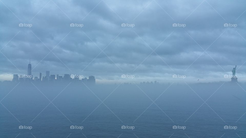 Foggy Day in NYC. My daughter just dropped by the park and saw this awesome scene.