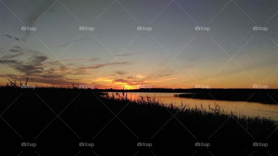 summer sunset on a lake