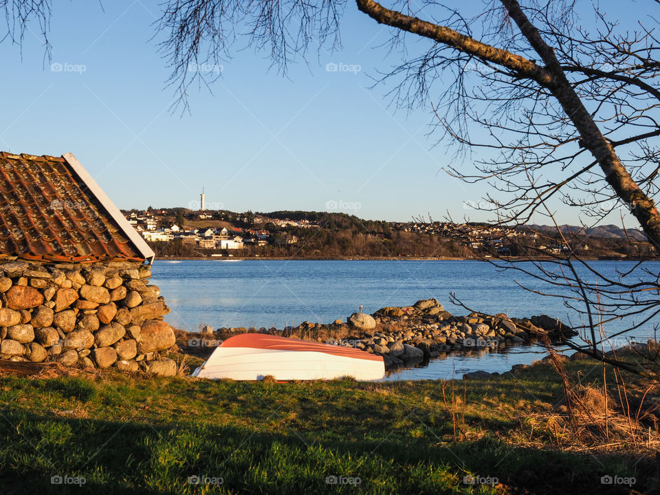 Boat and shelter. 