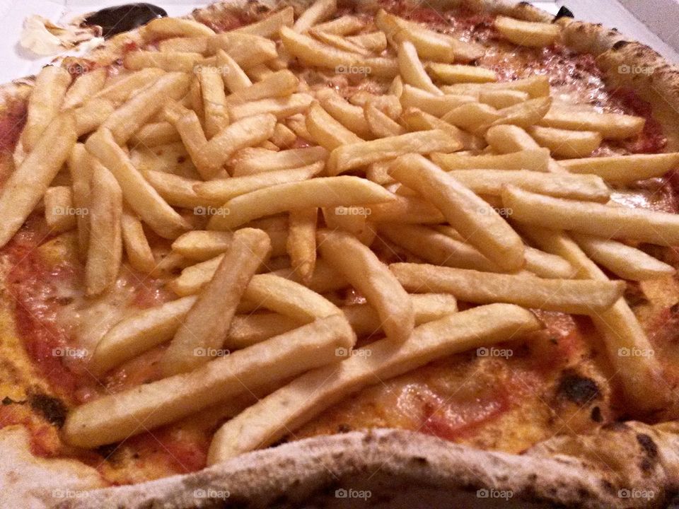 french fries pizza