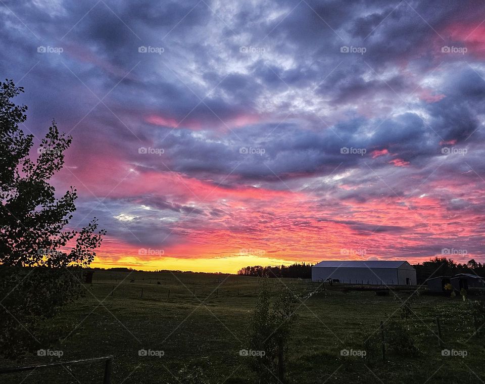 Sunrise over the beautiful Alberta country side