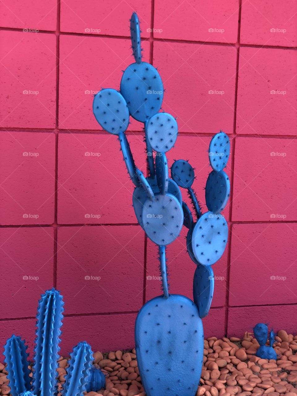 3d Printed blue cactus