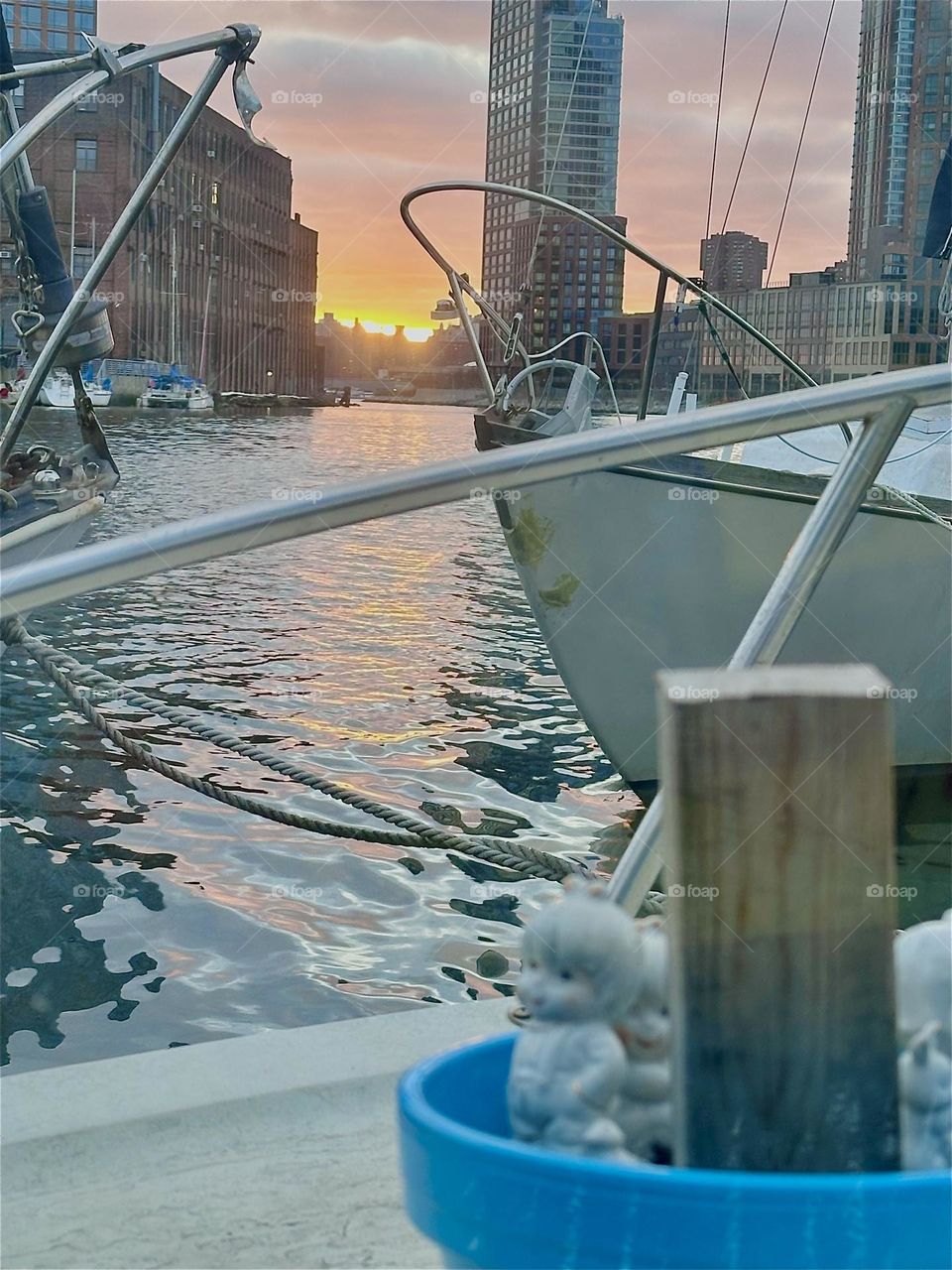 This is the gorgeous view of “Newtown Creek” by the “Pulaski Bridge” in LIC, Queens from “Salvation”, the “28 foot 1969 Luhrs” cabin cruiser that I and my partner “Timothy Trespas” call home. Don’t call late for dinner !!! 2024. Hypnotic Productions